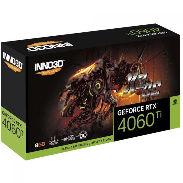 Placa de Vídeo INNO3D NVIDIA GeForce RTX 4060 Ti X3 OC, 8GB, GDDR6, DLSS, Ray Tracing, N406T3-08D6X-171153L - Imagem 2