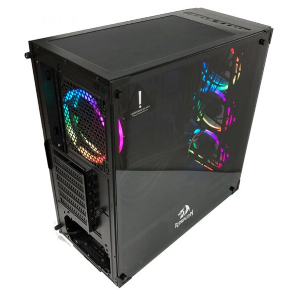 Gabinete Gamer Redragon, Wheel Jack, Mid Tower, Vidro Temperado, Black, Sem Fonte, Sem Fan, GC-606BK - Imagem 2