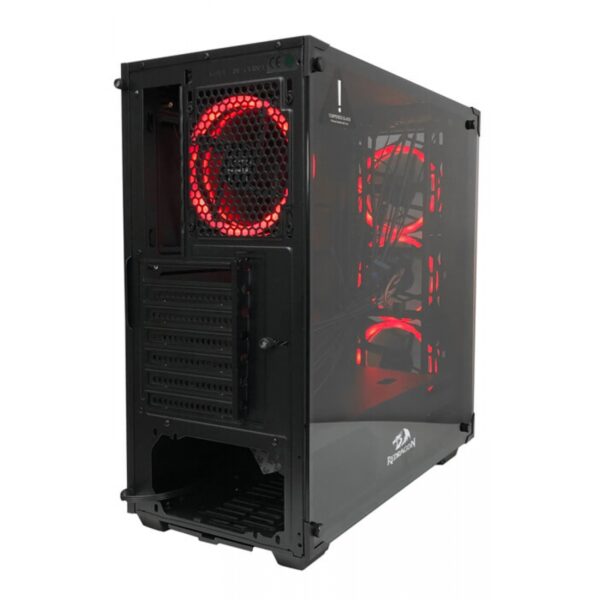 Gabinete Gamer Redragon, Wheel Jack, Mid Tower, Vidro Temperado, Black, Sem Fonte, Sem Fan, GC-606BK - Imagem 3