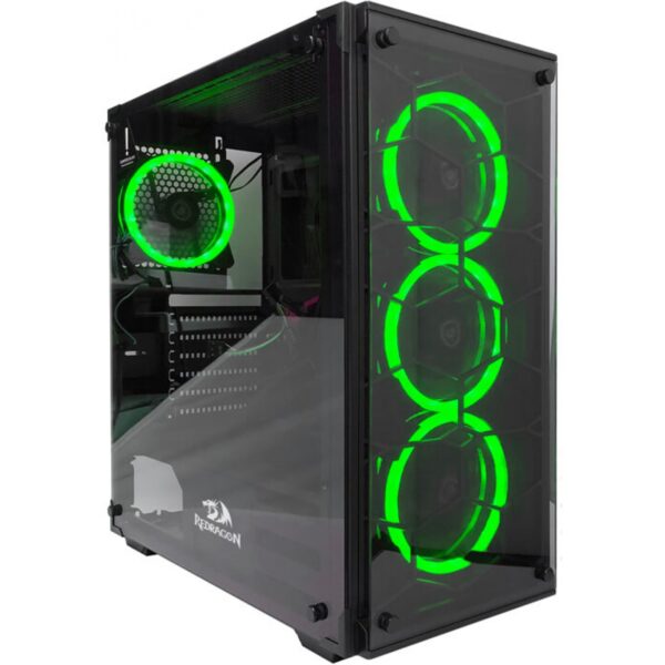 Gabinete Gamer Redragon, Wheel Jack, Mid Tower, Vidro Temperado, Black, Sem Fonte, Sem Fan, GC-606BK - Imagem 5