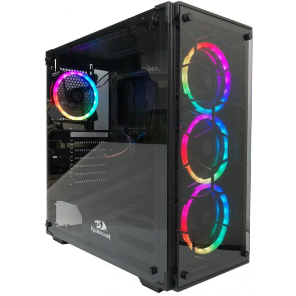 Gabinete Gamer Redragon, Wheel Jack, Mid Tower, Vidro Temperado, Black, Sem Fonte, Sem Fan, GC-606BK