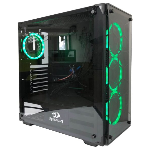 Gabinete Gamer Redragon, Wheel Jack, Mid Tower, Vidro Temperado, Black, Sem Fonte, Sem Fan, GC-606BK - Imagem 6