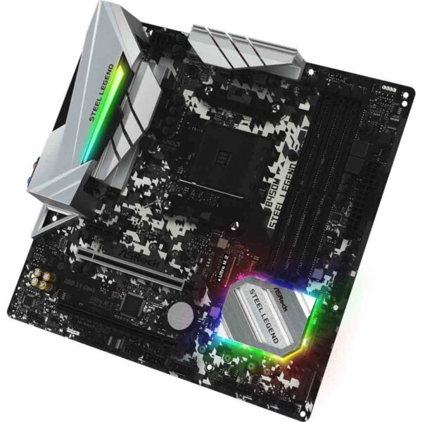 Placa Mãe ASRock B450M Steel Legend, Chipset B450, AMD AM4, mATX, DDR4 - Imagem 3