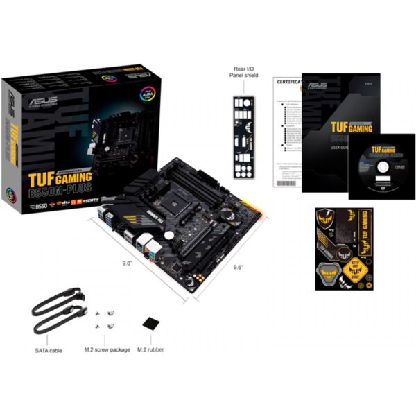 Placa Mãe Asus TUF Gaming B550M-Plus, Chipset B550, AMD AM4, mATX, DDR4 - Imagem 2
