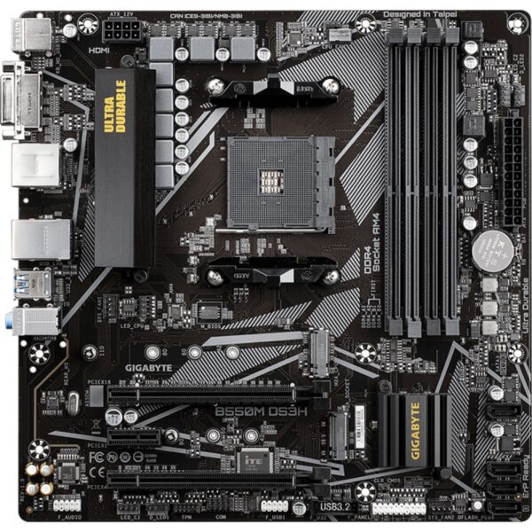 Placa Mãe Gigabyte B550M DS3H, Chipset B550, AMD AM4, mATX, DDR4 - Imagem 3