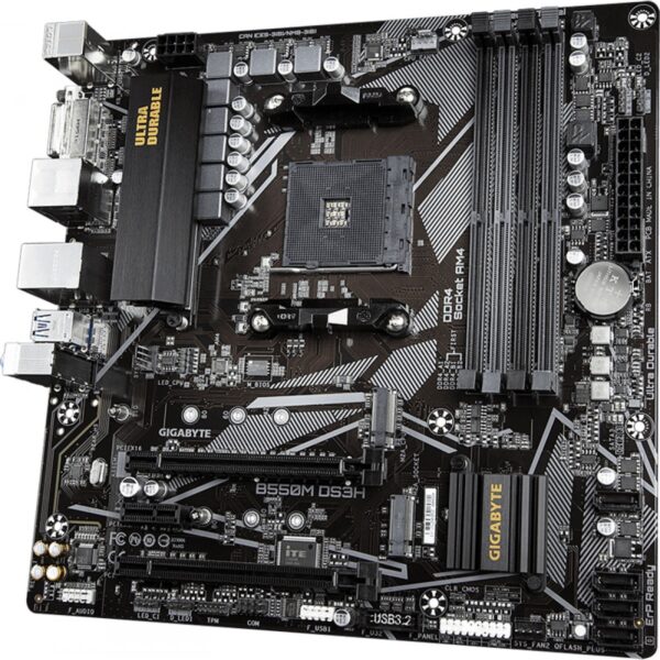 Placa Mãe Gigabyte B550M DS3H, Chipset B550, AMD AM4, mATX, DDR4 - Imagem 2